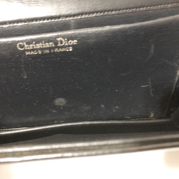 Authentic Dior black leather clutch bag with golden hardware - Picture 8 of 12